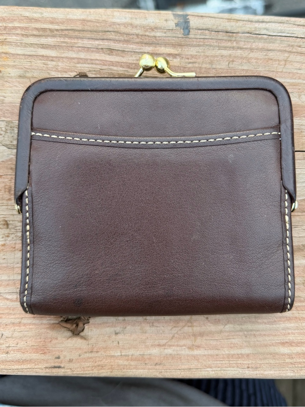 Vintage Coach Brown Leather Kisslock Bifold Wallet - Picture 7 of 8